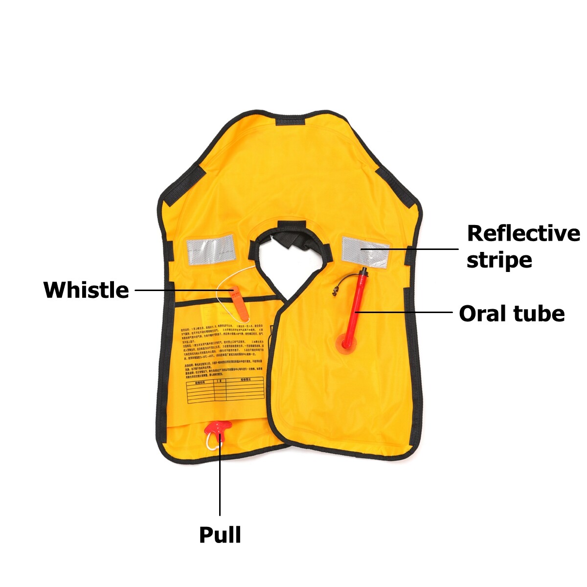 Auto Inflatable Life Jacket Adult Fishing Vest with Reflective Sheet PFD 150N US