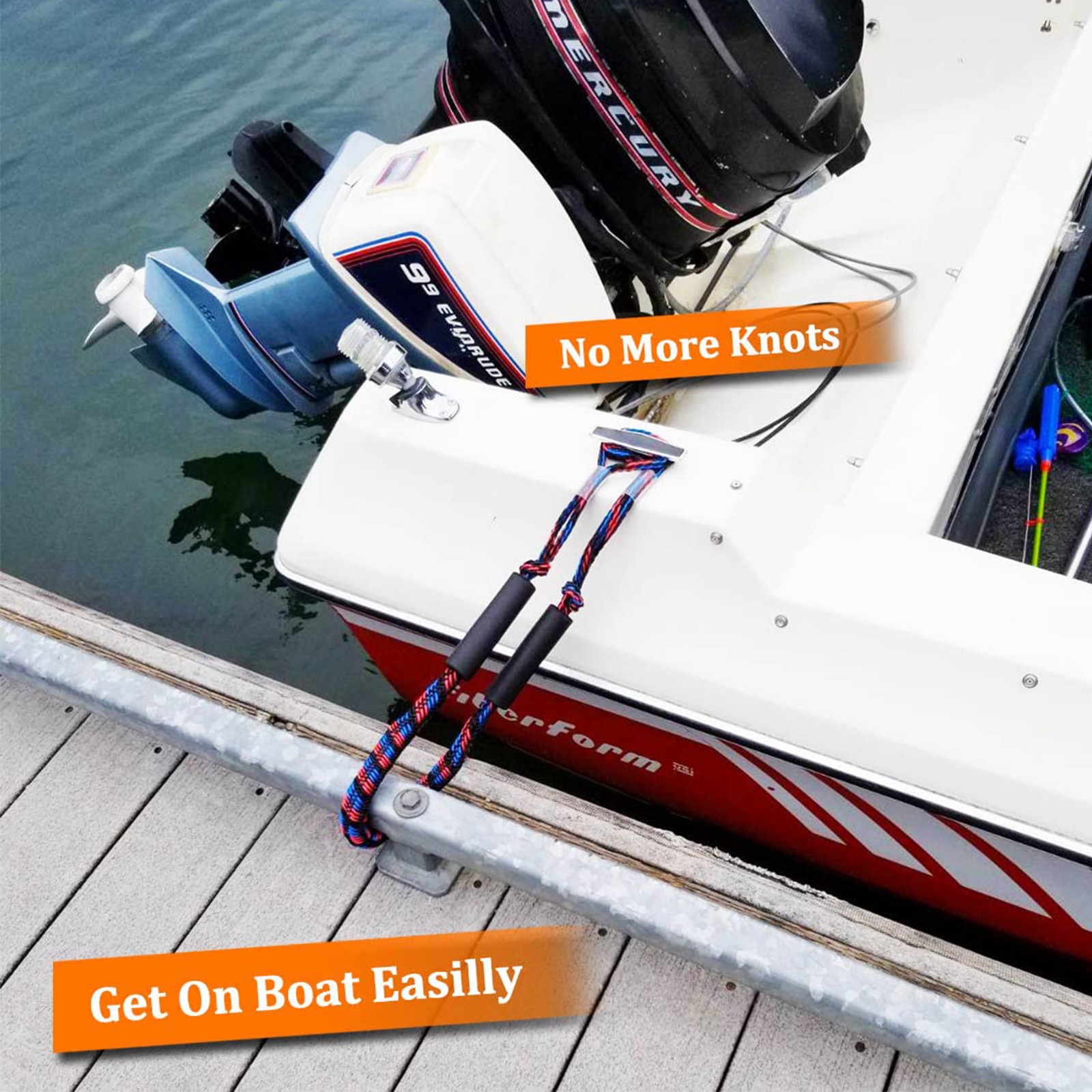 Marine Bungee Dock Line Boat Mooring Rope Bungee Tie Down Stretch 2200LBS