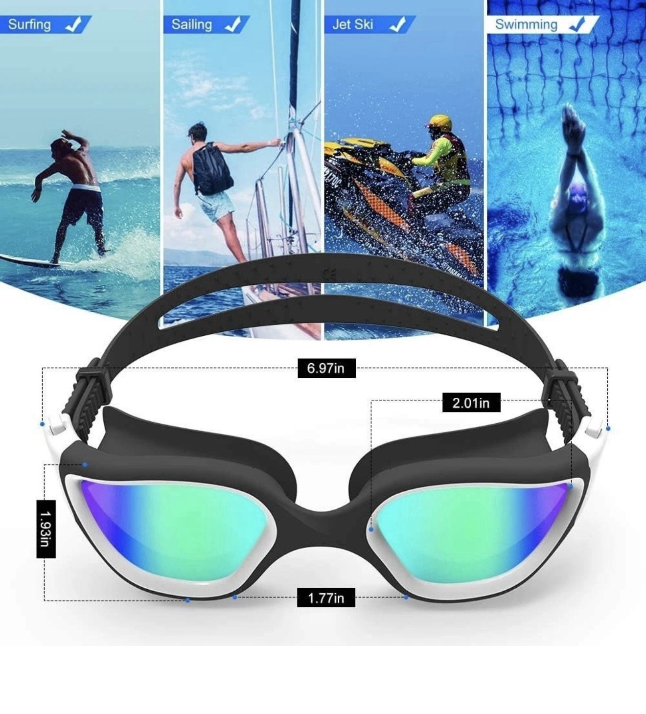 NEW ZIONOR Swim Goggles, Upgraded G1 Polarized Swimming Goggles Anti-fog for Men