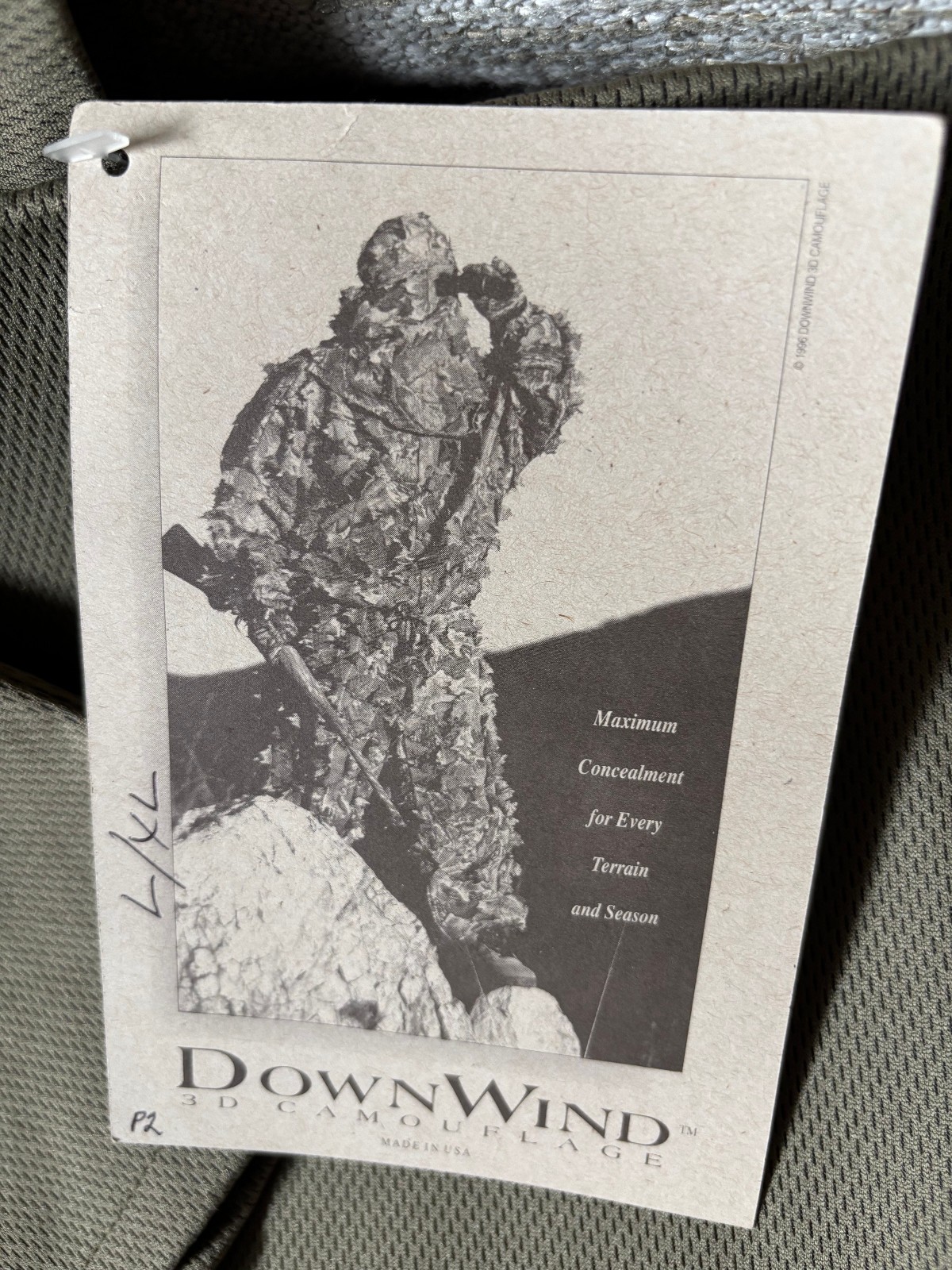 DOWNWIND 3D CAMAFLOUGE FULL BODY HUNTING OUTFIT MENS L/XL SCENTLOK NWT