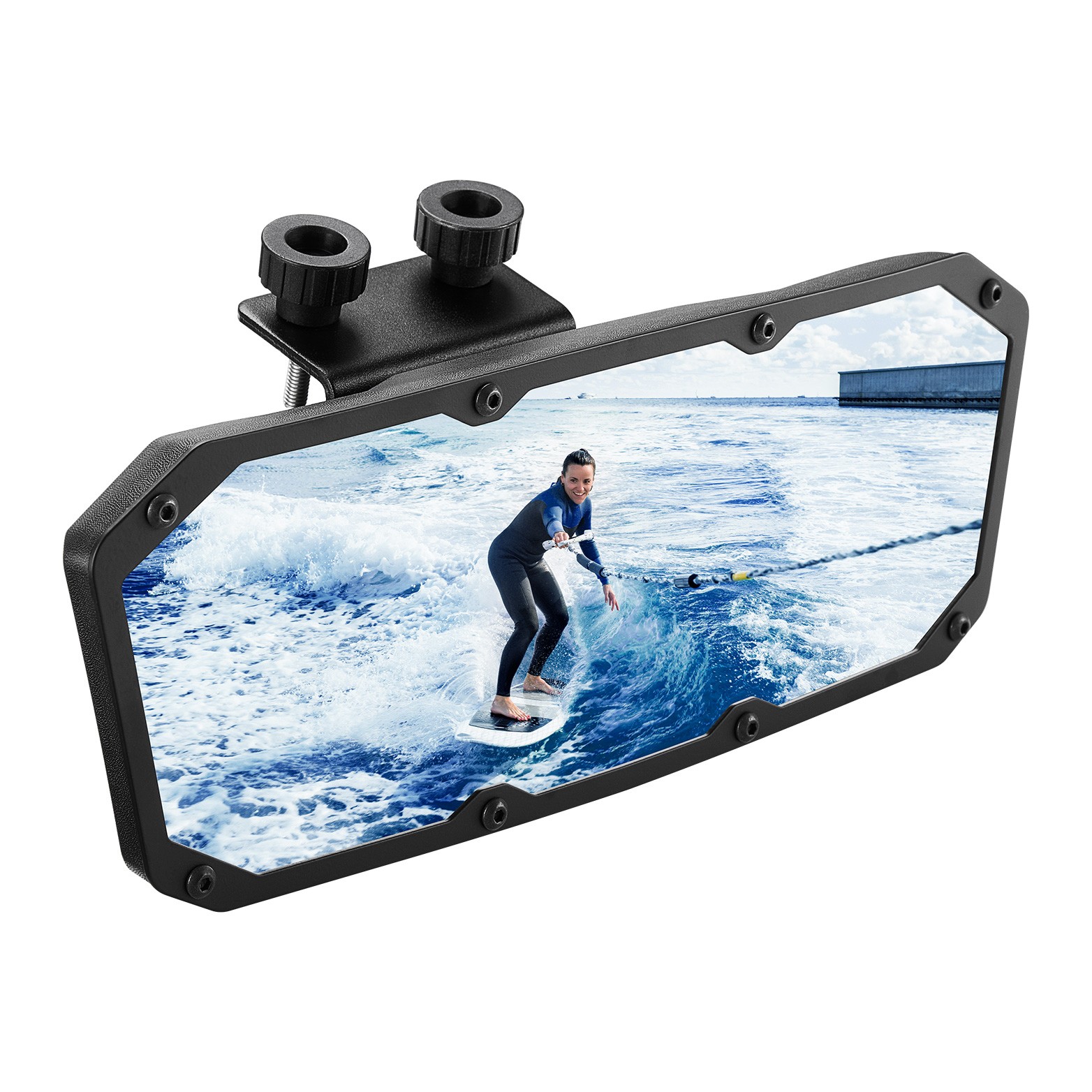 KEMIMOTO 3.5″x10″ Rear View Boat Mirror Marine Mirror for Ski Boat Pontoon Boat