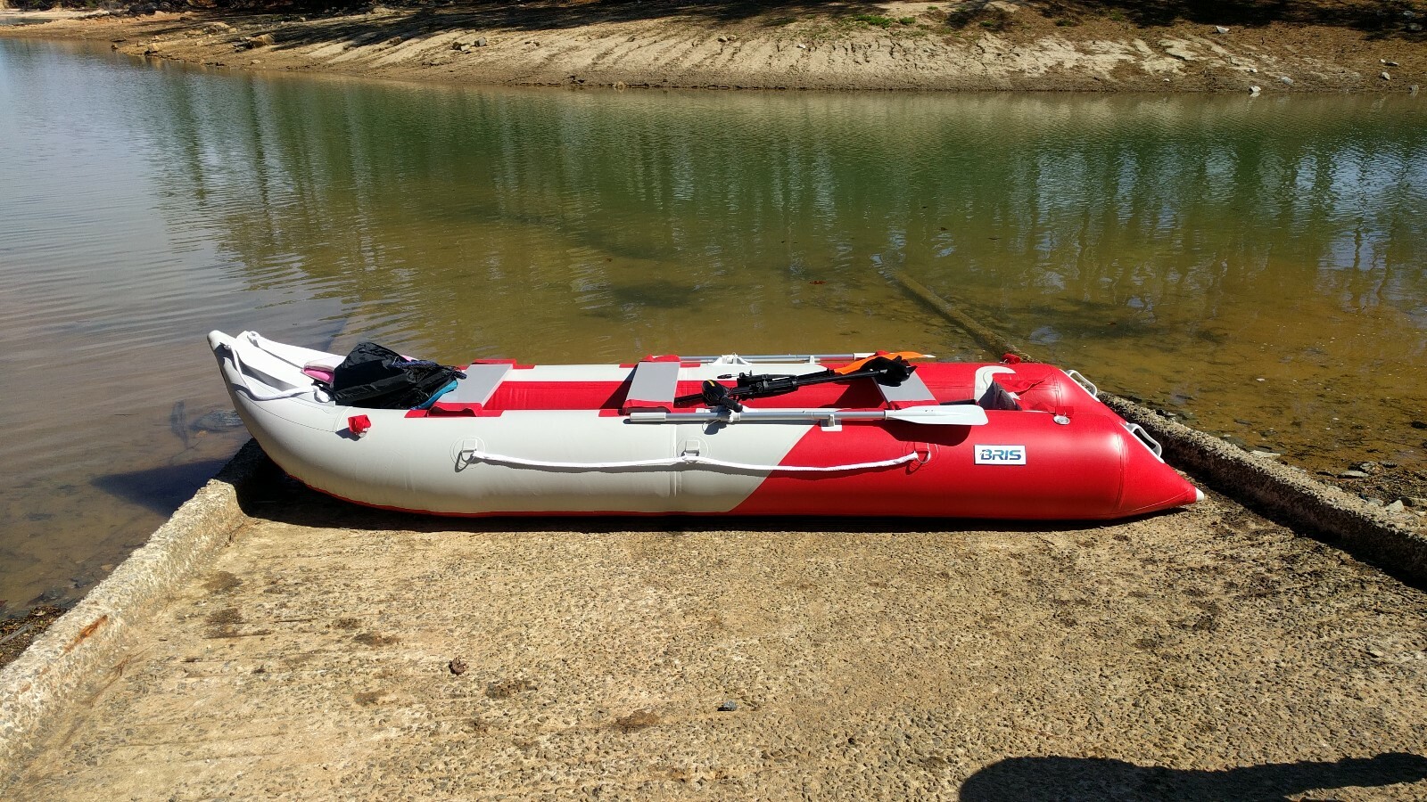 BRIS 14.1Ft Inflatable Kayak Fishing Tender Inflatable Pontoon Boat Canoe