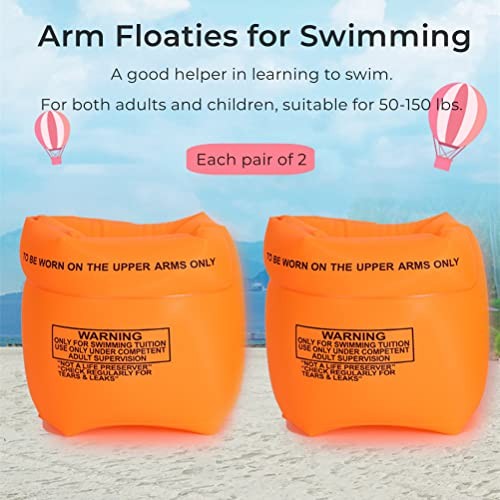 2-4 Pack Arm Floaties Swimming Rings for Kids Children Adults, Pool Blue 2pcs