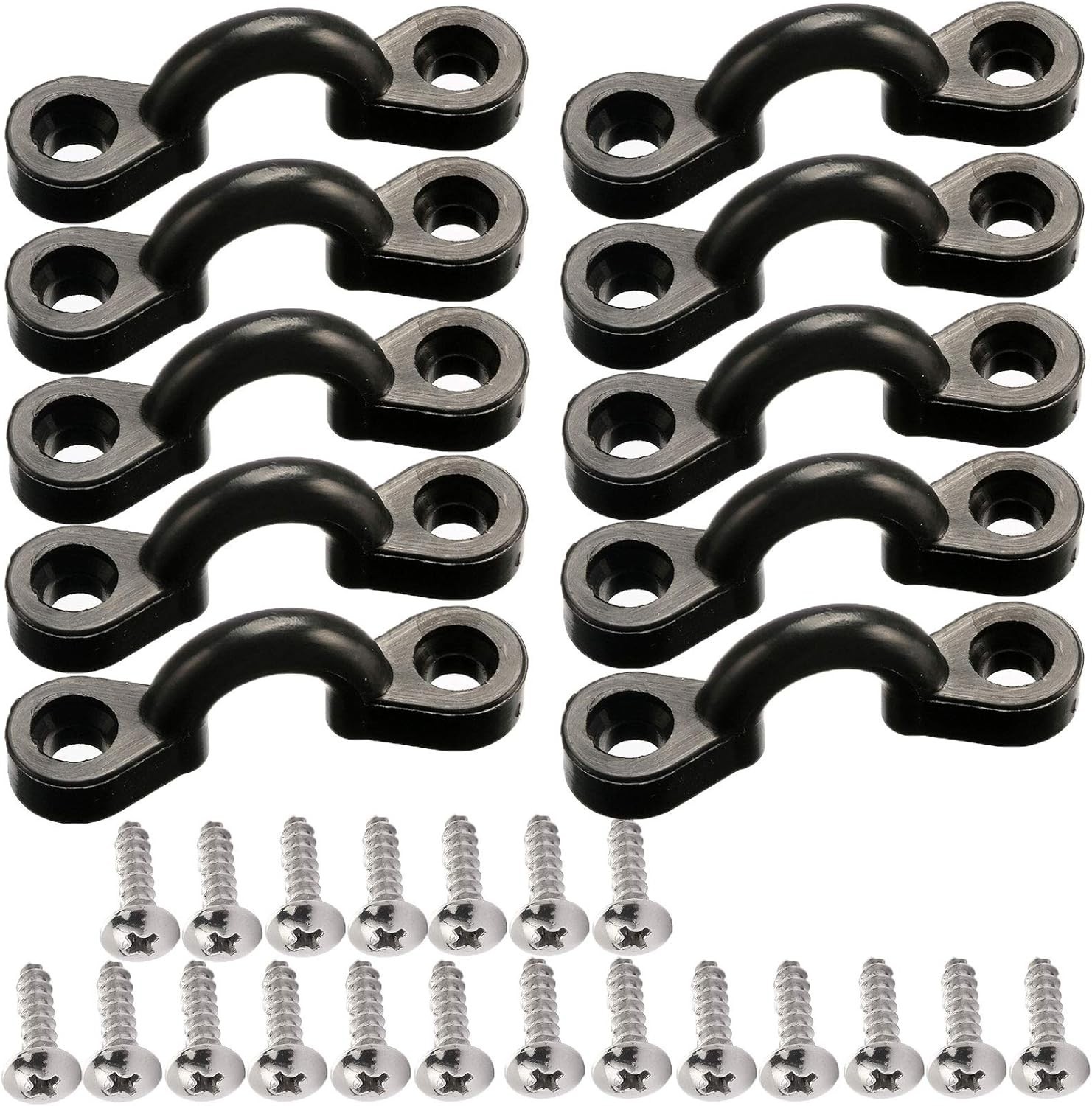 10PCS Nylon Pad Eye Kit with 20 Stainless Steel Screws for Kayak Rigging