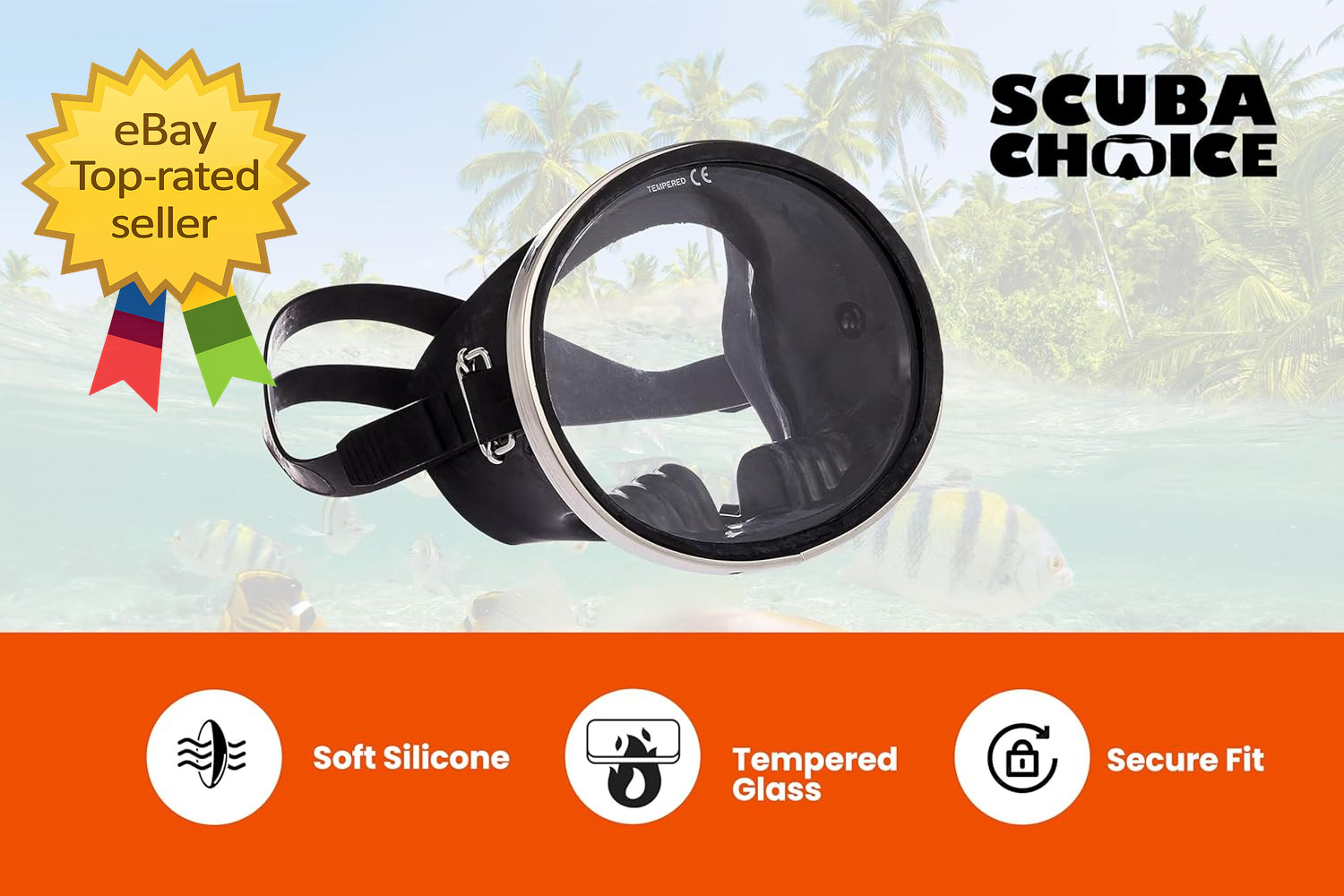 Scuba Diving Mask Oval Tempered Glass Snorkel Mask RubberFrame Adults Underwater
