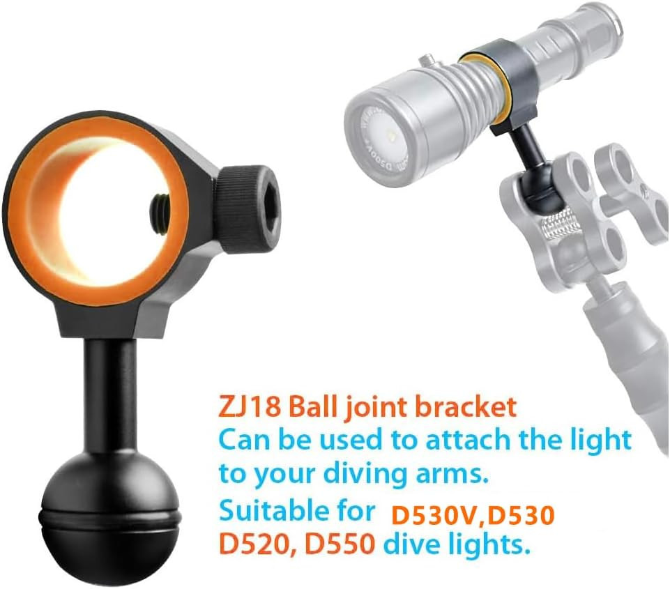 ZJ18 New Universal Ball Joint Bracket Diving Torch Photography Video Lights Arm