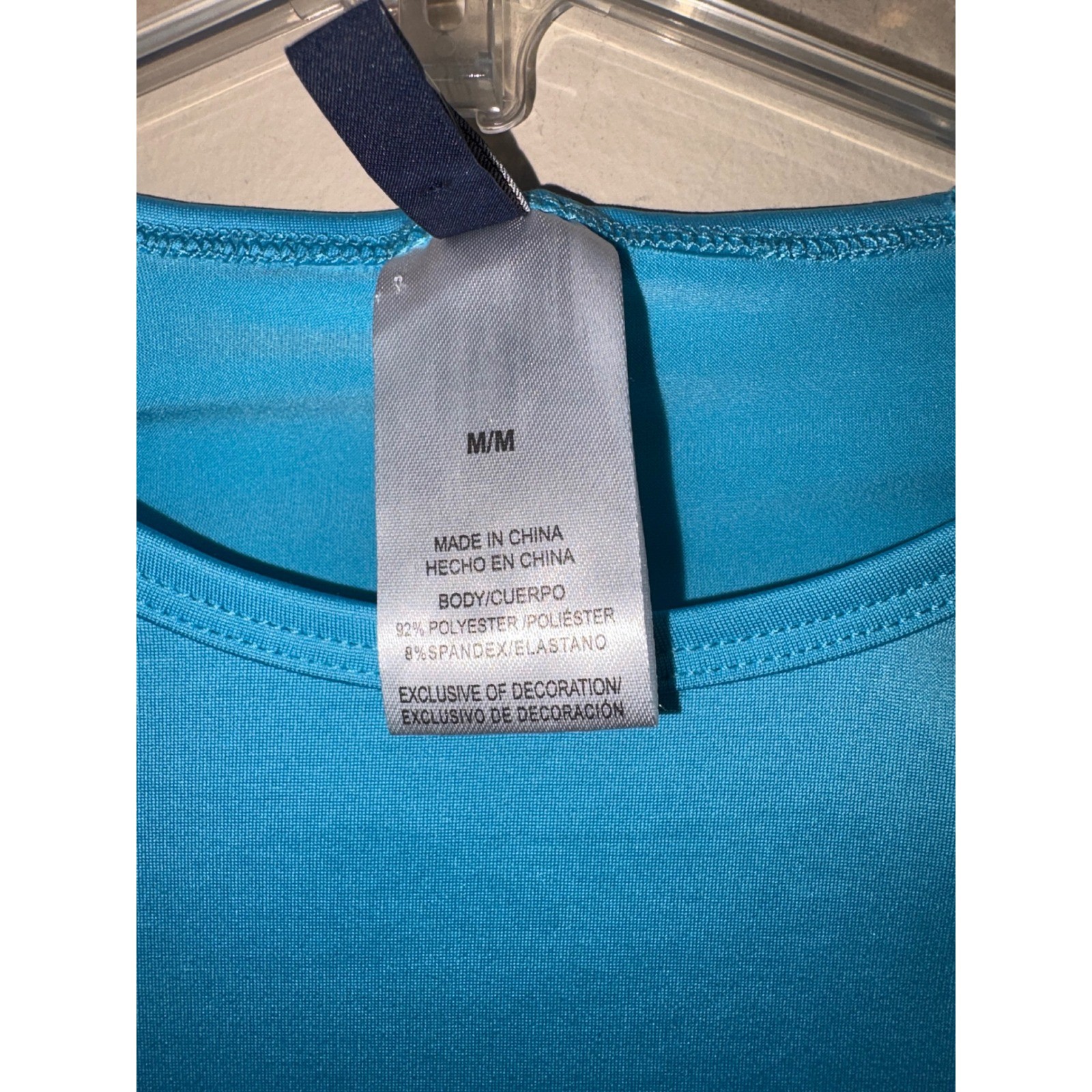 Nautica Womens Long Sleeve Rash Guard Blue Yellow Logo Swim Shirt Size M NEW