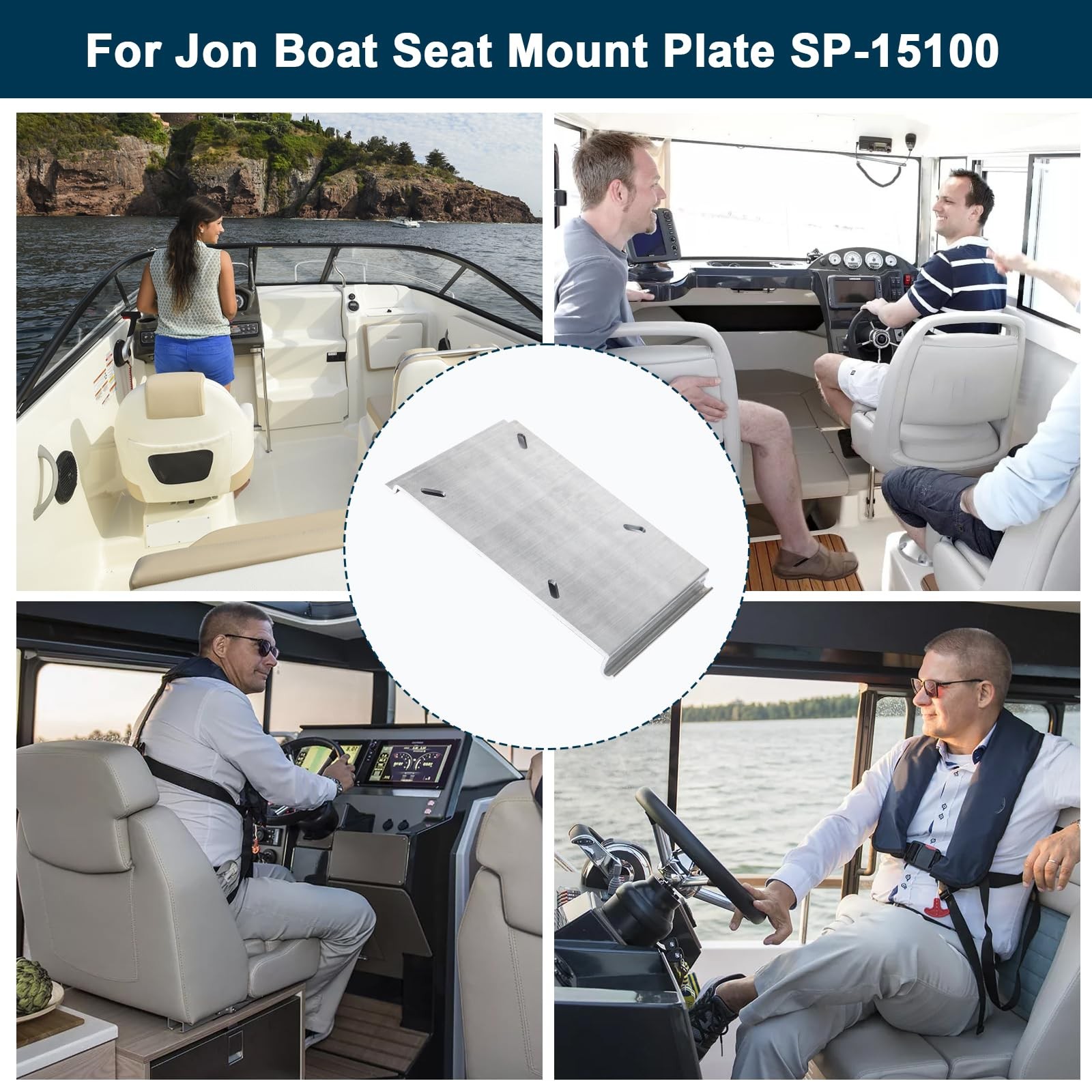 Boat Seat Mounting Mount for Attwood SP-15100 Slide Plate On 15″ Rails Hardware