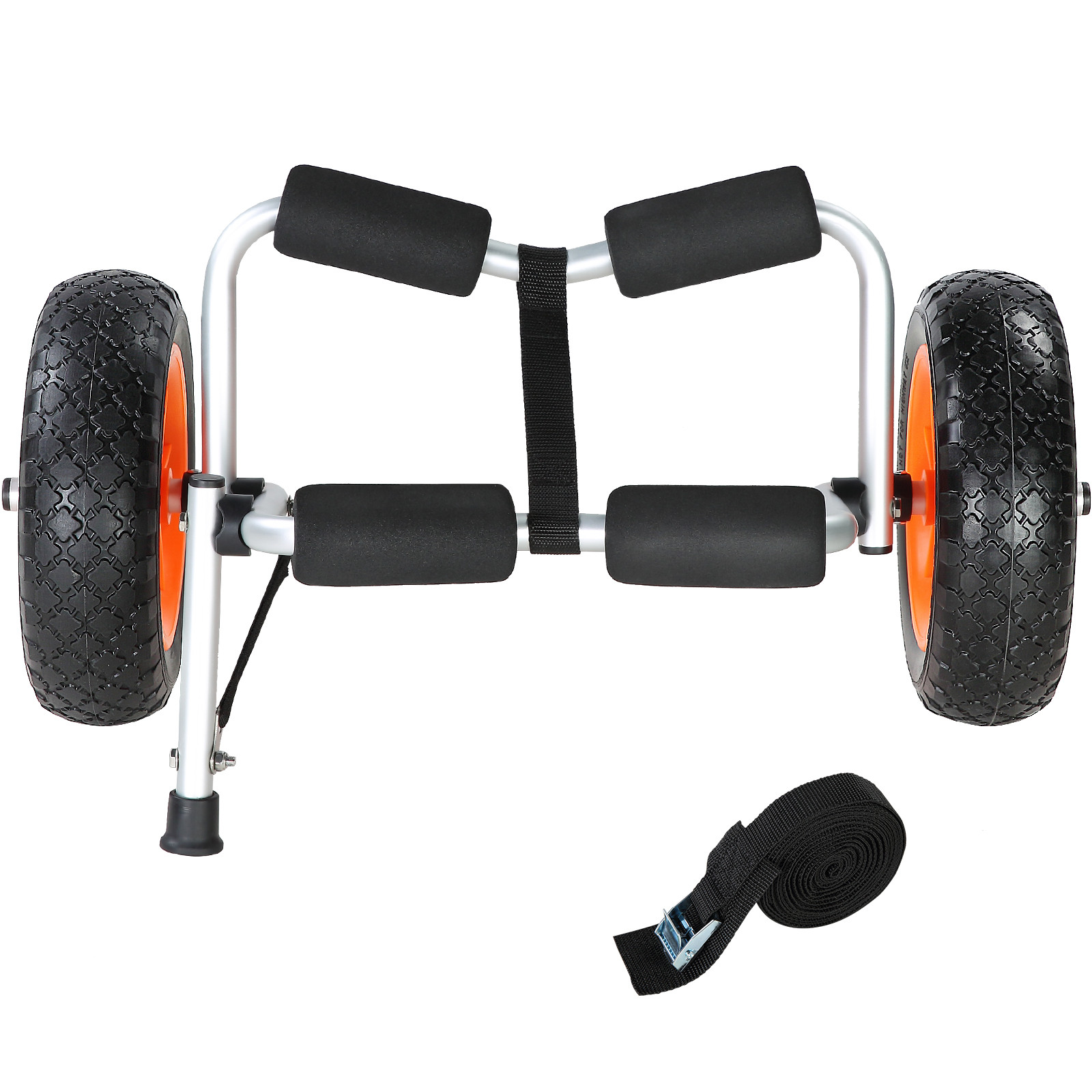 VEVOR 250lbs Foldable Kayak Canoe Boat Carrier Dolly Cart with 10” Solid Tires