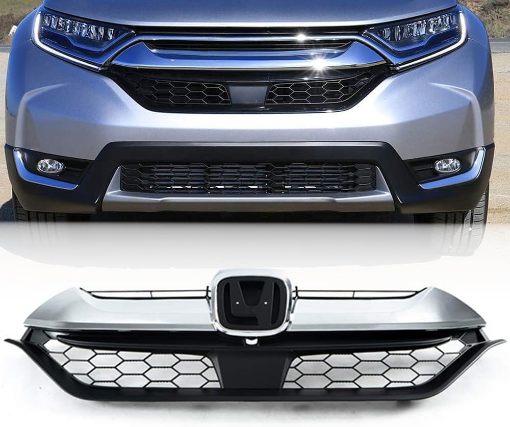 Chrome Front Upper Bumper Grille Trim Compatible with Honda CRV CR-V 2017-2019
