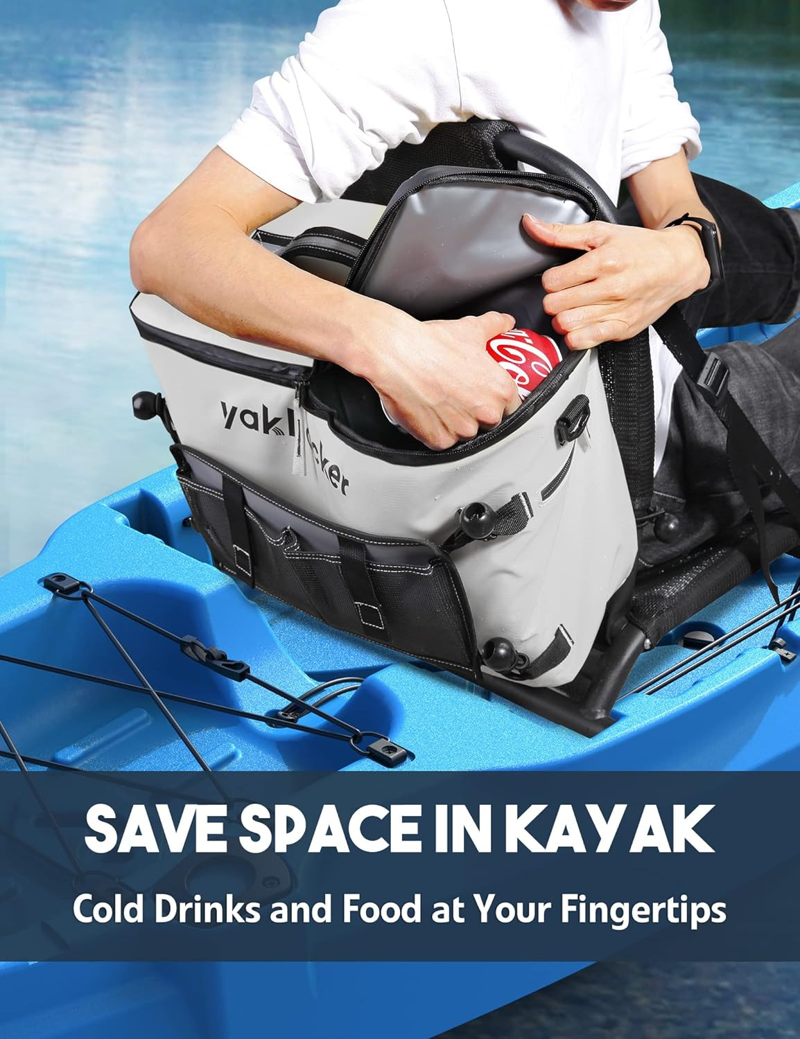 Kayak Cooler, Waterproof Seat Back Cooler for Kayaks with Lawn-Chair Style Seats