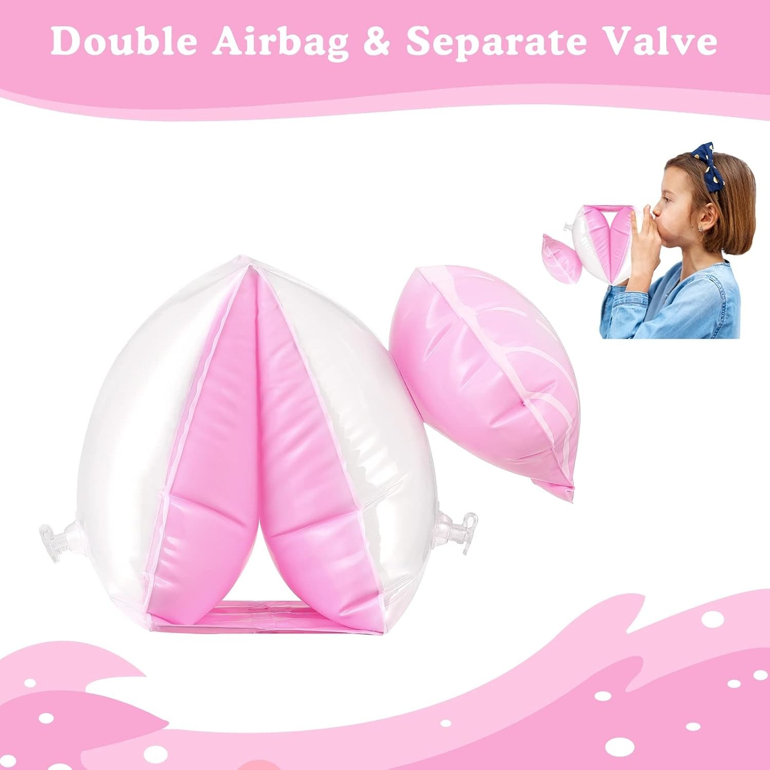 Cute Scallop Inflatable Arm Bands for 3-6 Olds – Enhance Swimming Skills