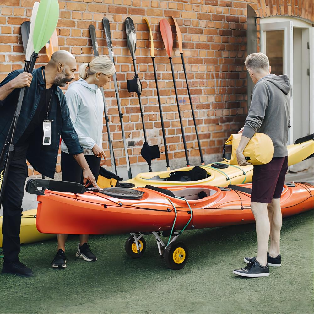 Foldable Kayak Canoe Jon Boat Carrier Dolly Trailer Trolley Transport Cart Wheel