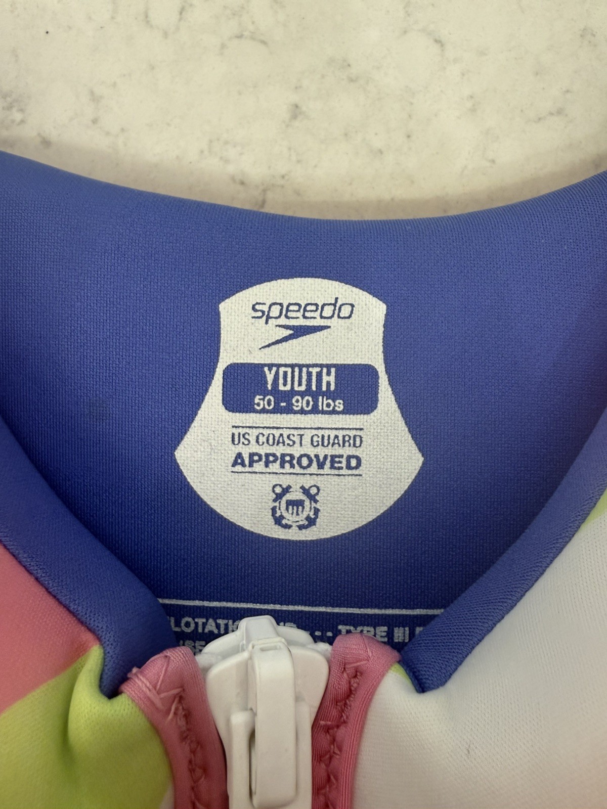 Speedo Youth Swimming Life Jacket Vest PFD USCG Approved 50-90 Pounds Pink