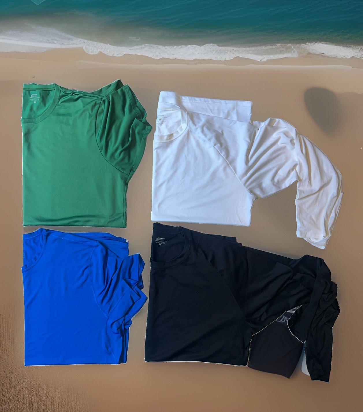 Lot Of 4 (2 S/S + 2 L/S) Patagonia Rash Guards Swim Shirts 2XL White Black Blue+