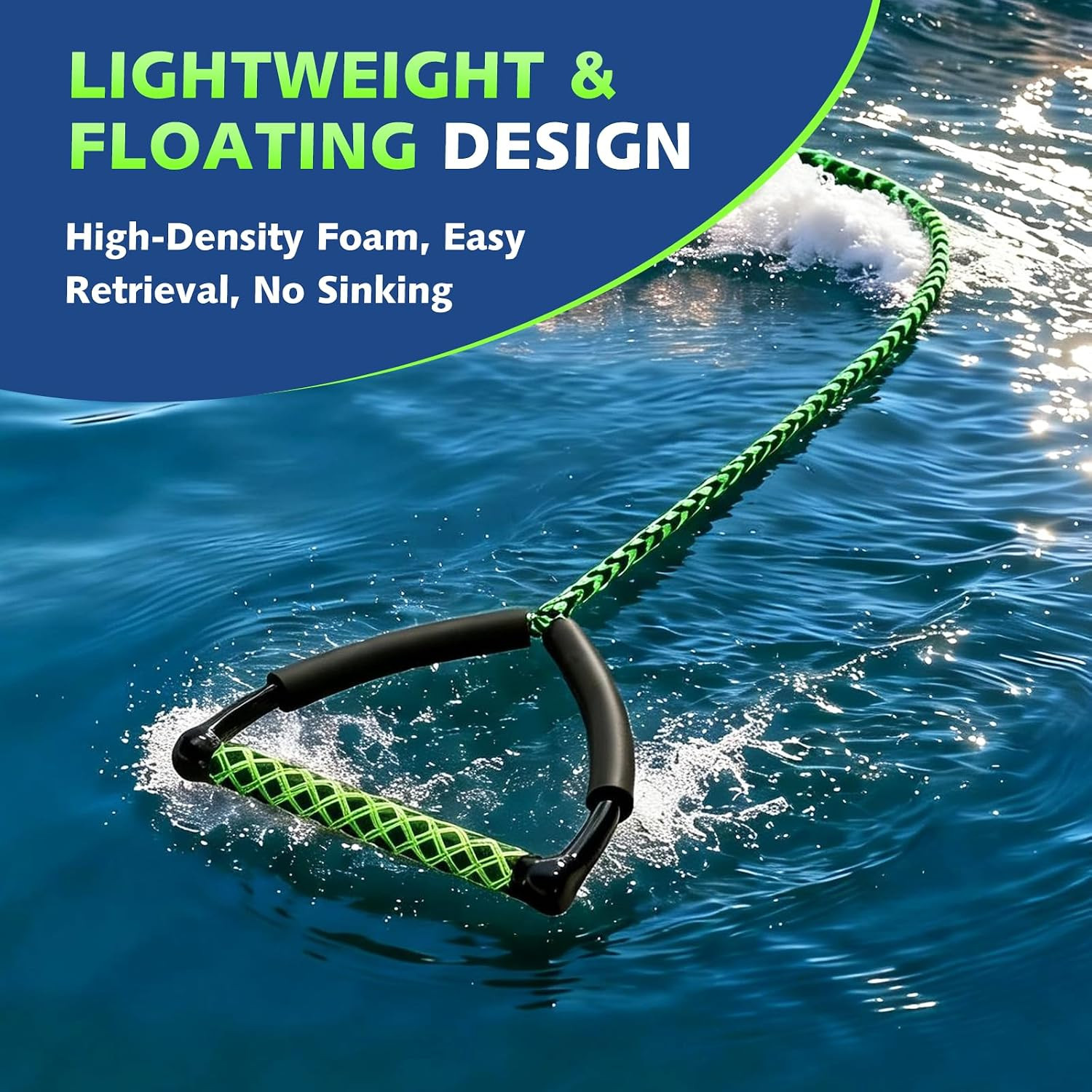 75FT Ski Ropes for Water Skiing, Floating Wakeboard Rope and Handle, Ski Tow Rop