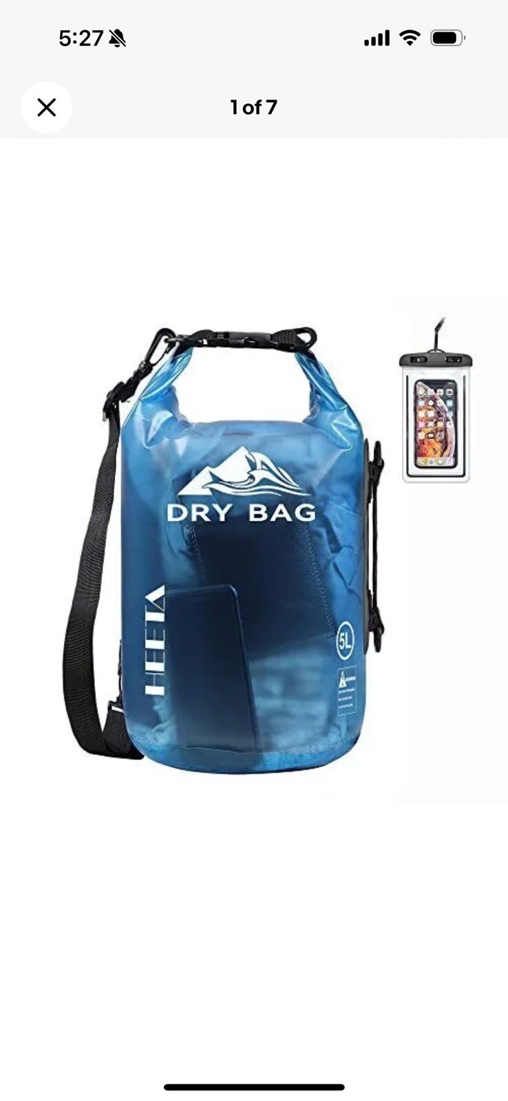 HEETA Waterproof Dry Bag for Women Men 5L Roll Top
