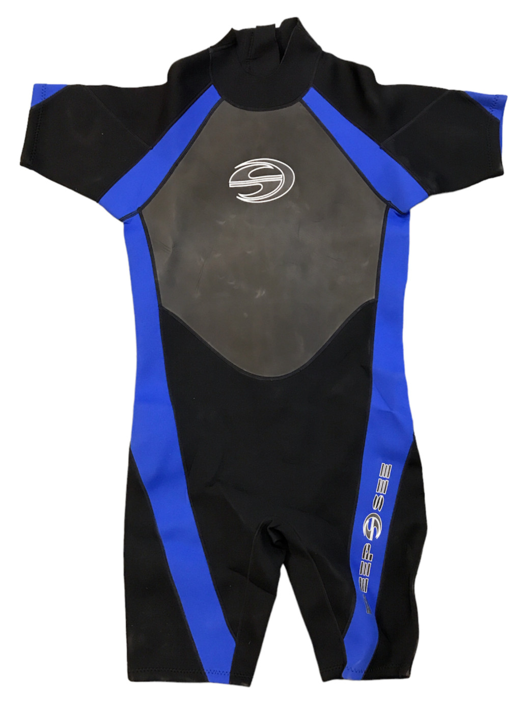 Deep Sea 3mm Short Sleeve Diving Wetsuit Black/Blue 8DS5217 Size – XL