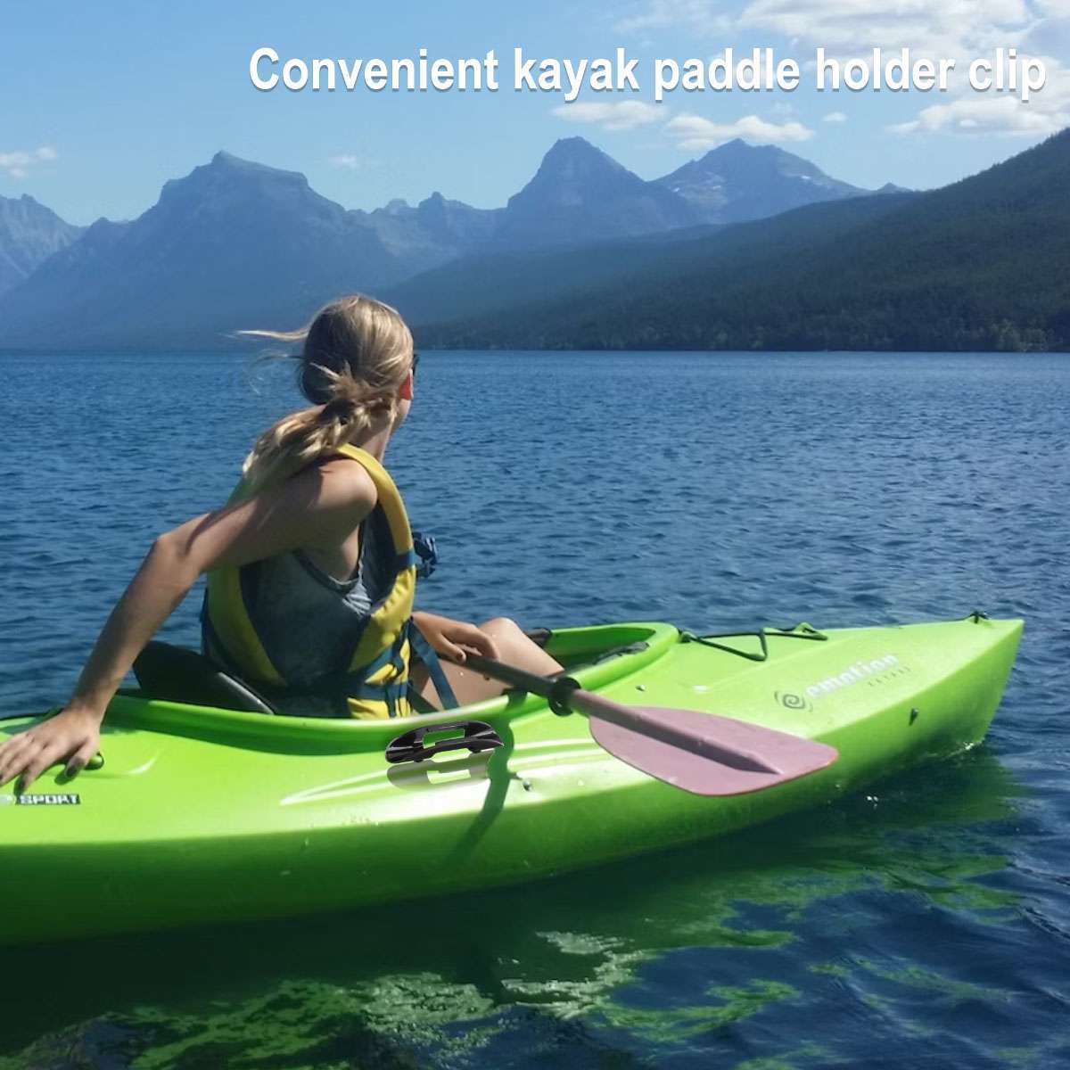 Kayaks Boat Paddle Holder Clip for Canoe Boats Marine Mount Black Accessories