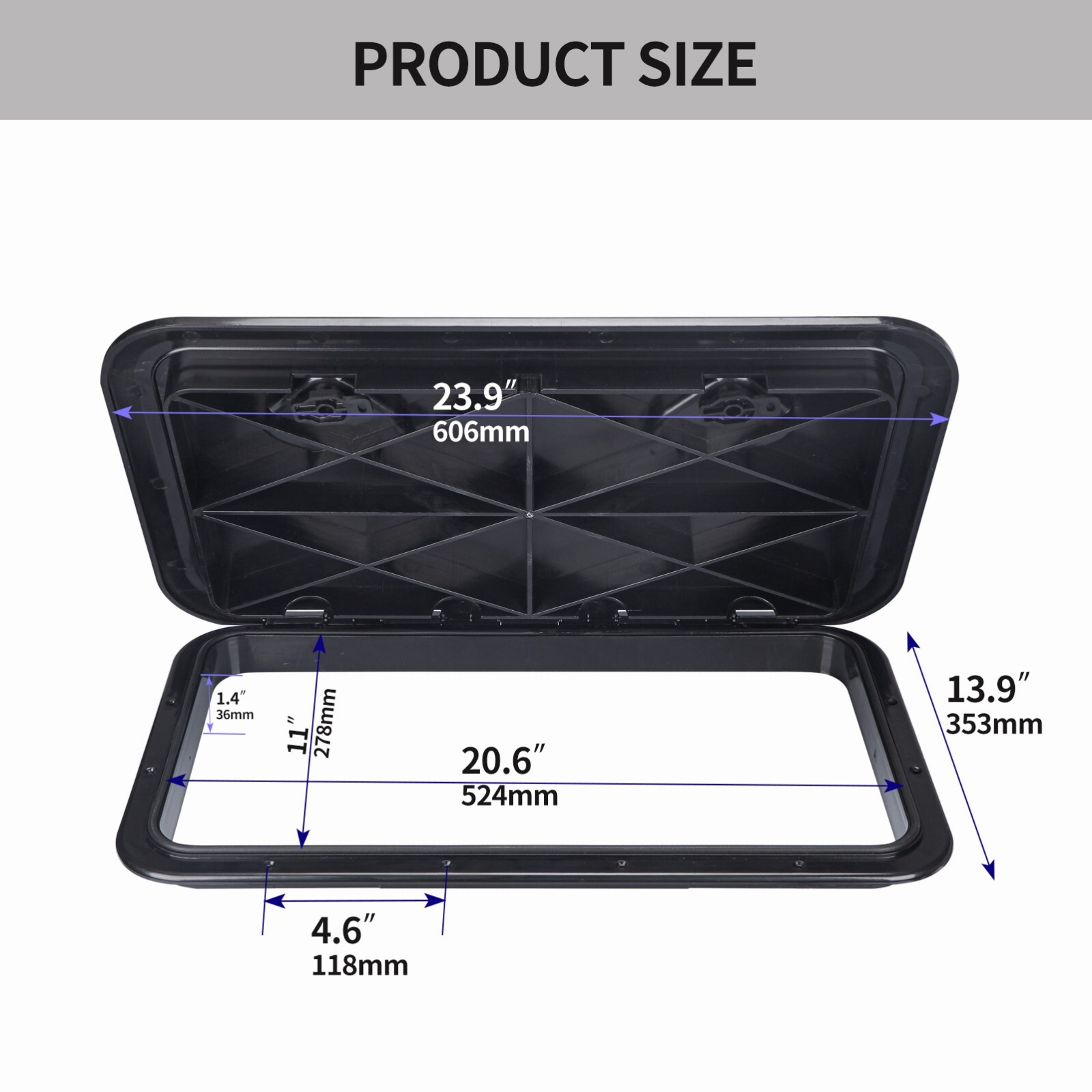 Boat Hatch White -Black 4″ 6″ 8″ Round Inspection Hatch & Boat Hatch Cover Lids
