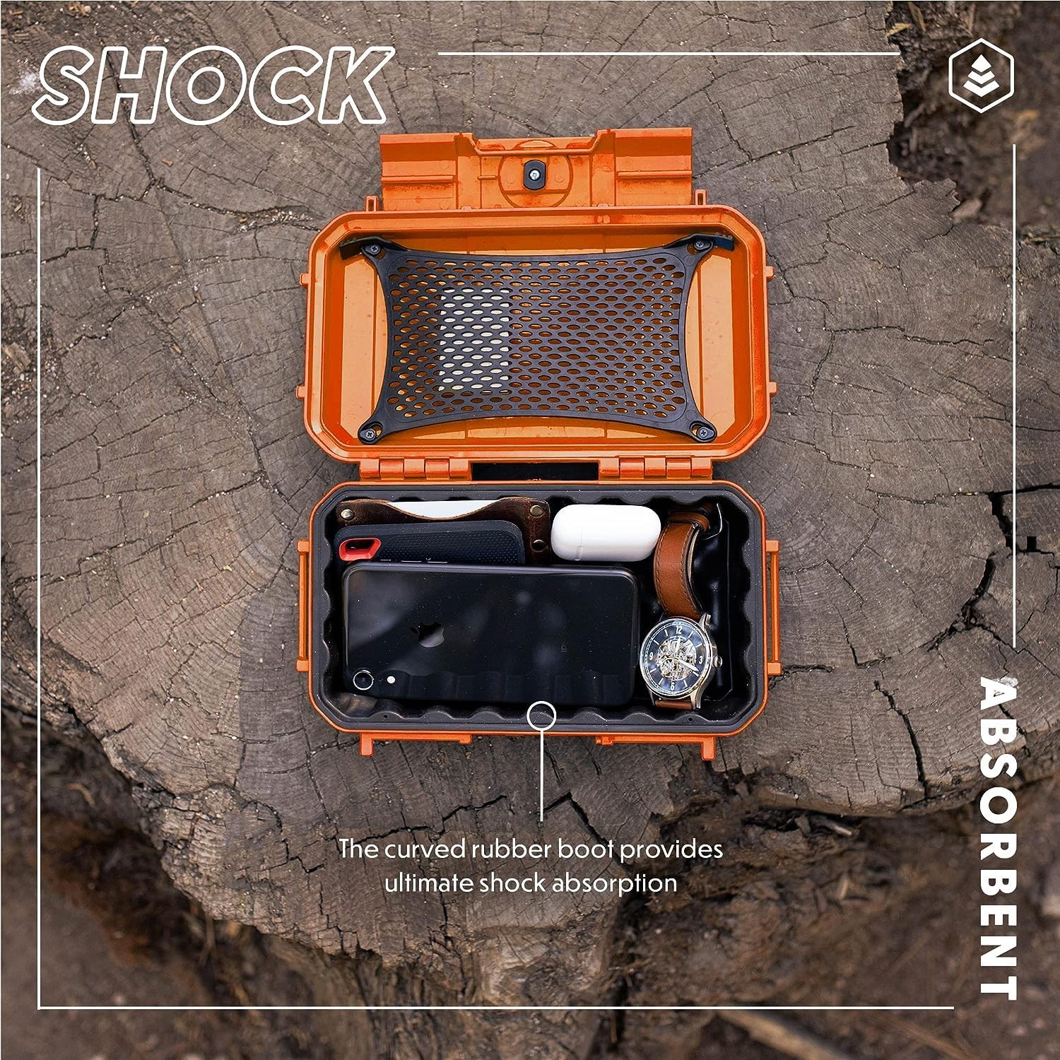 Evergreen 56 Dry Box – EDC Tough Protective Case USA Medium, Orange, TOPO