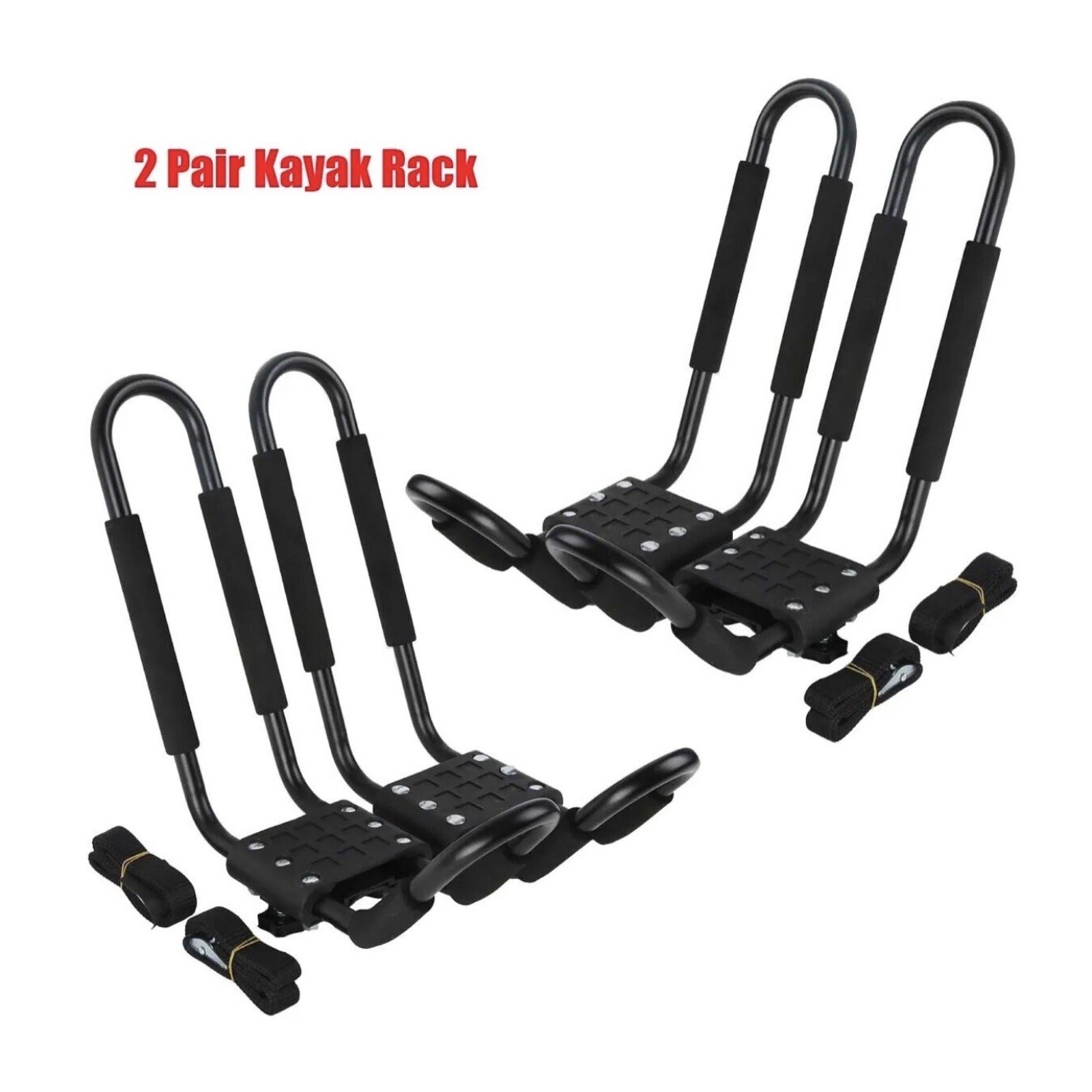 2Pair Kayak Roof Rack Carrier Boat Ski Surf Roof Mount Car Cross J-Bar Rack READ