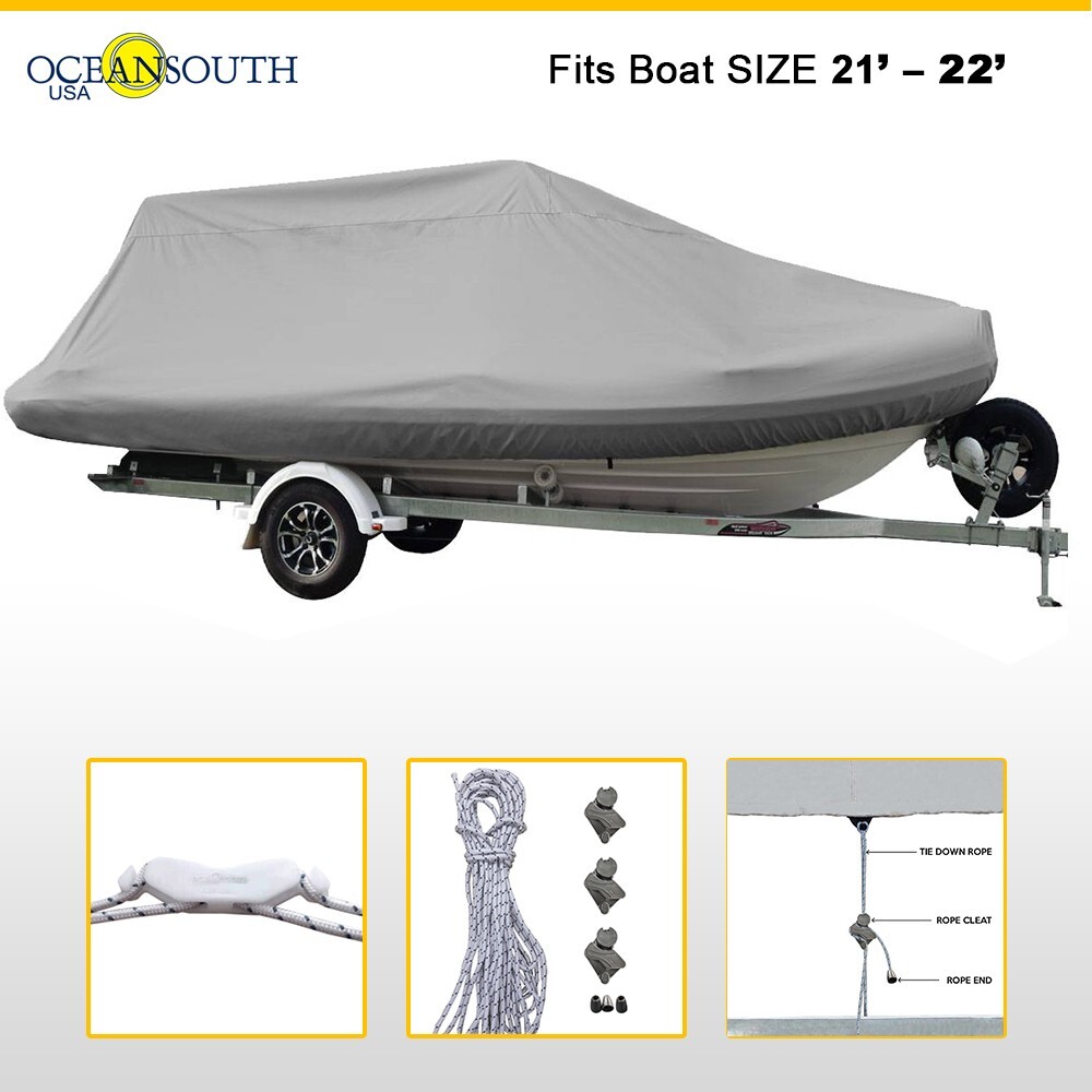 Oceansouth Waterproof Rigid Hull Heavy-duty Rib Storage Boat Cover 21′ – 22′