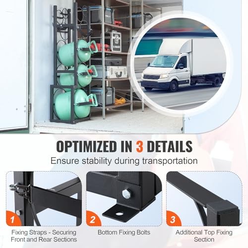 Refrigerant Tank Rack – 1 x 50lb, 2 x 30lb & 3 Small 12.99″ x 15.55″ x 49.76″