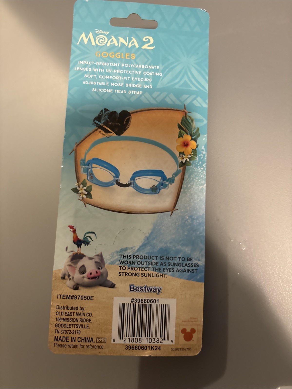 Disney Swim Goggles Moana 2 Kids with Adjustable Strap Brand New!