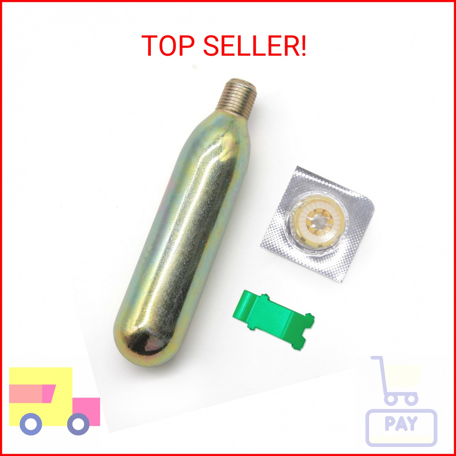 24 Gram CO2 Cartridge for Life Vest, Auto/Manual PFD Life Jacket Rearming Kit, M
