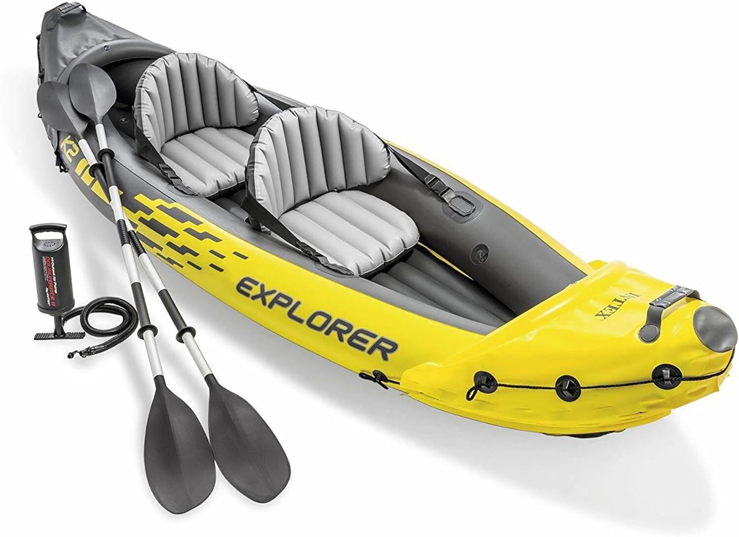 Intex 68307EP K2 Inflatable Kayak 2Person 400lb Capacity w/ Aluminum Oars & Pump