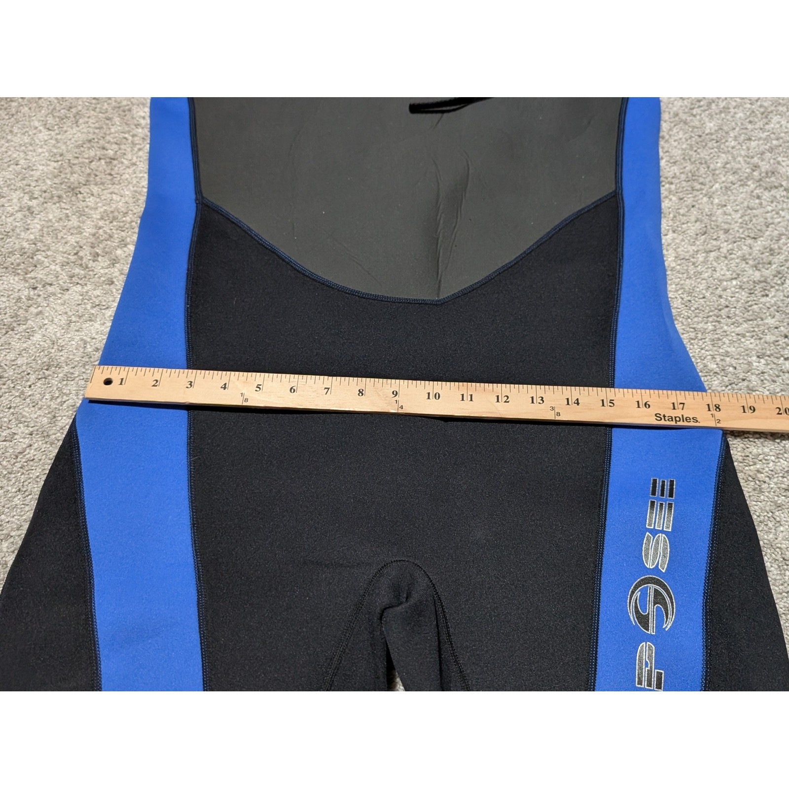Deep See Wetsuit Mens XXL Black Blue Shorty Springsuit Neoprene Scuba Snorkeling