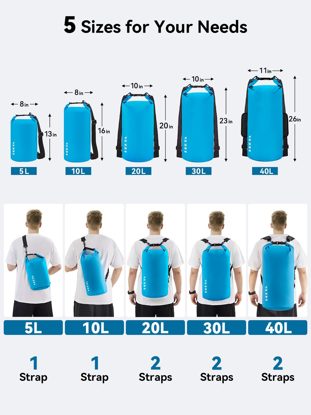 Waterproof Dry Bag for Women Men, Roll Top Lightweight Dry Storage Bag Backpa…