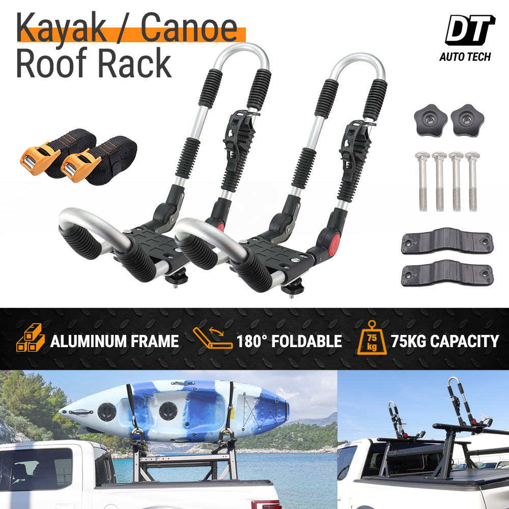 2x Aluminum Canoe Kayak Roof Rack Folding Carrier Ski Surf Snow Board Universal