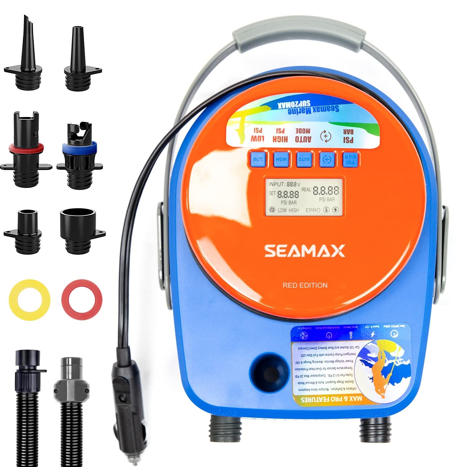 SEAMAX SUP Electric Air Pump for Inflatable Paddle Board & Boat, High Speed D…