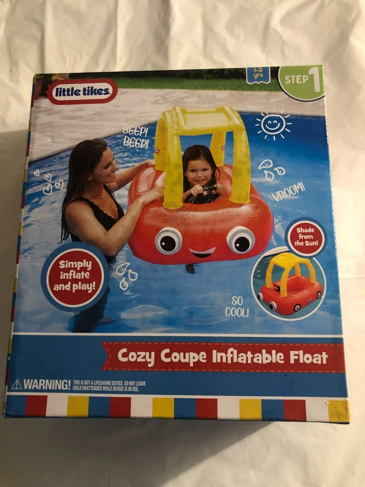 Little Tikes Cozy Coupe Inflatable Pool Float Step 1 (1-3 years old) NIP