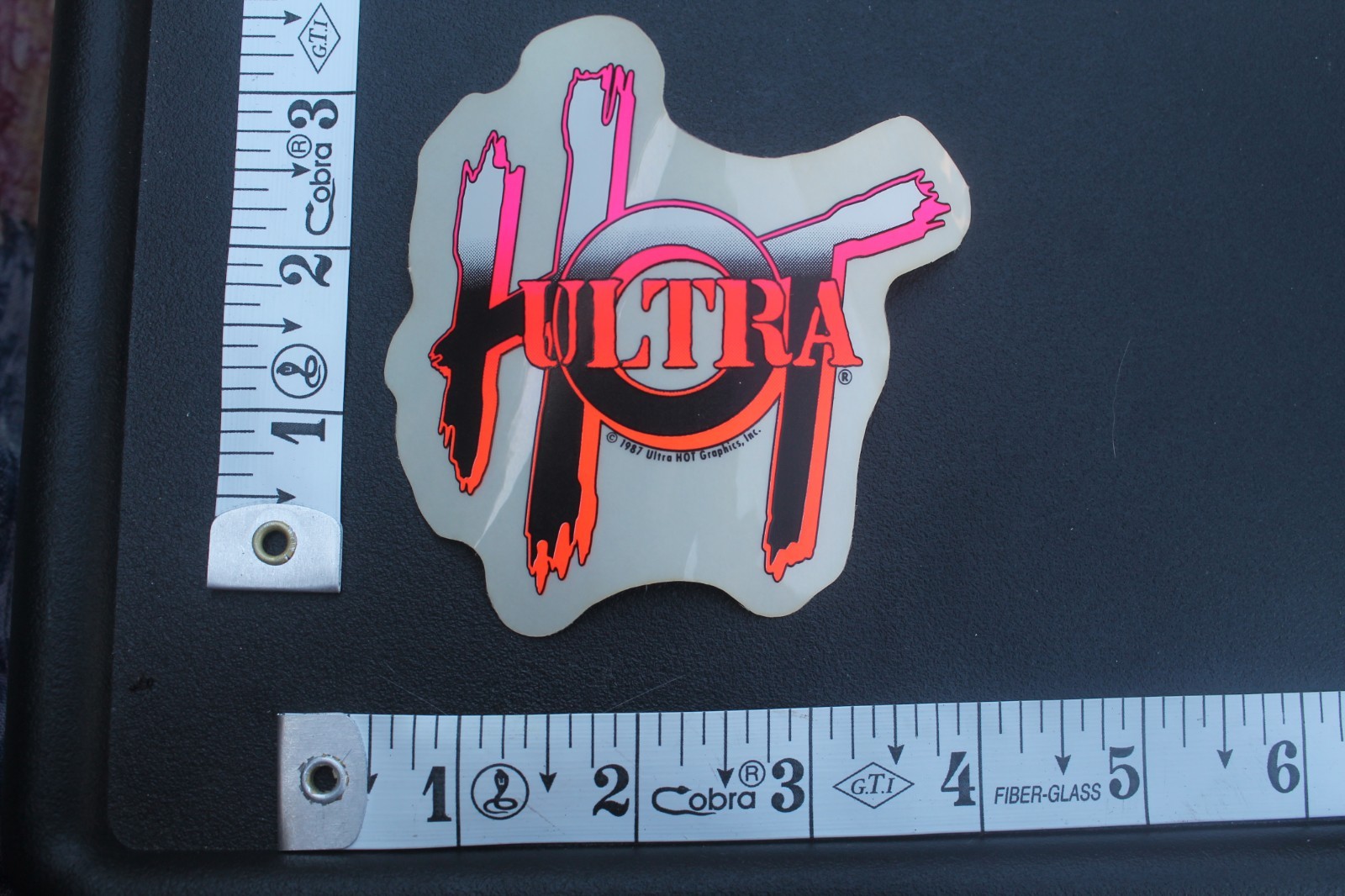 Ultra Hot Surf Neon Orange Pink Clear Original 80’s V8C Vintage Surfing STICKER