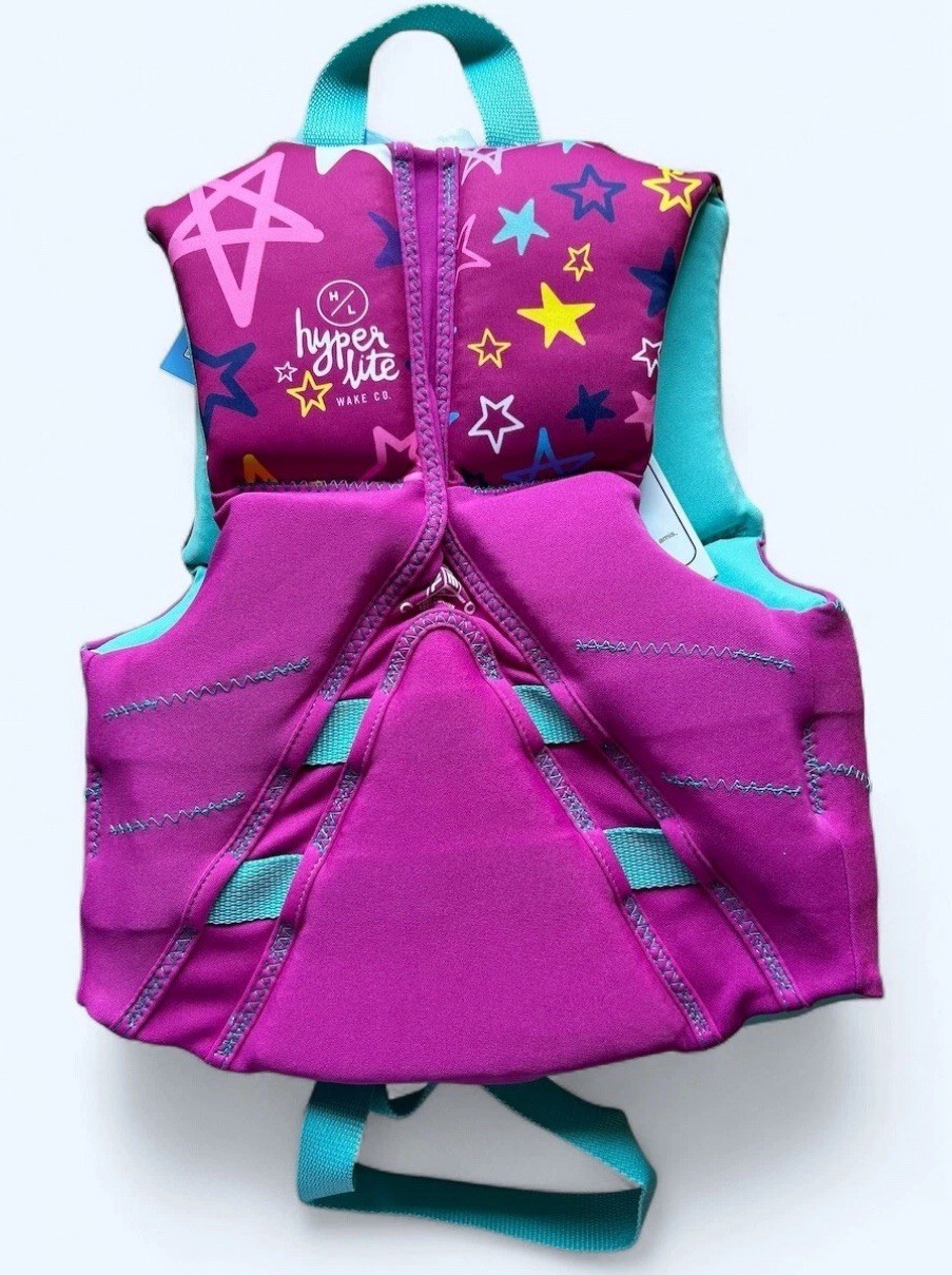 Hyperlite Child Life Vest Jacket Pink & Aqua Girls USCG Approved (33-55 lbs)