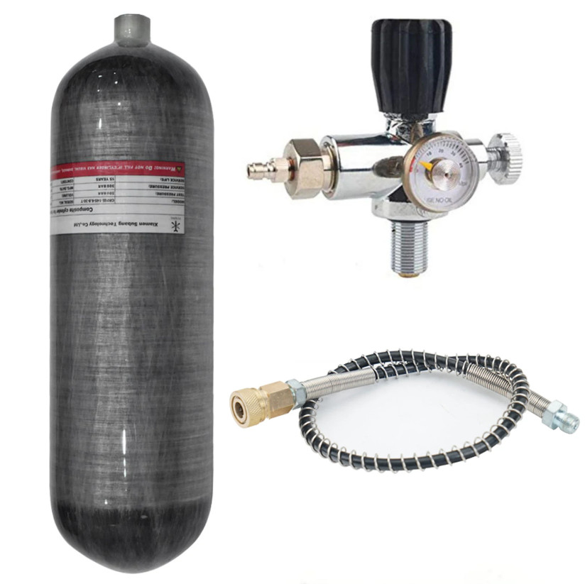 6.8L Carbon Fiber Cylinder HPA Tank Fill Station Regulator Scuba Diving 4500PSI