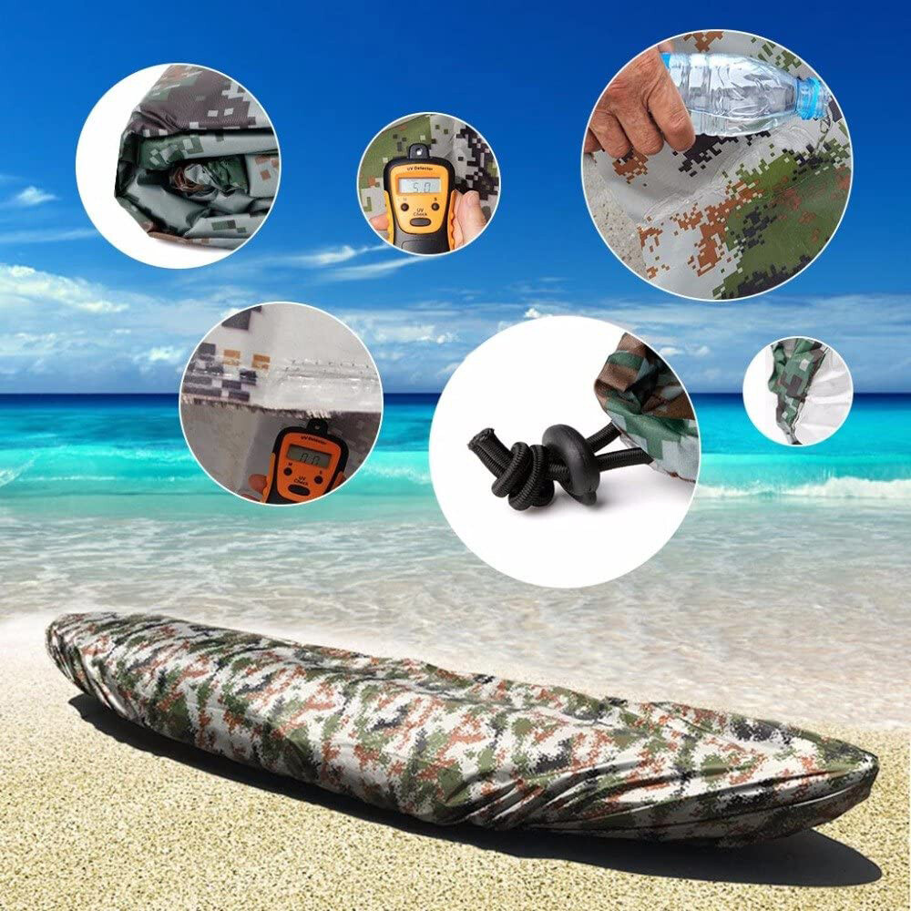 6.9ft-16.4ft Camo Kayak Canoe Boat Waterproof UV Resistant Dust Storage Cover