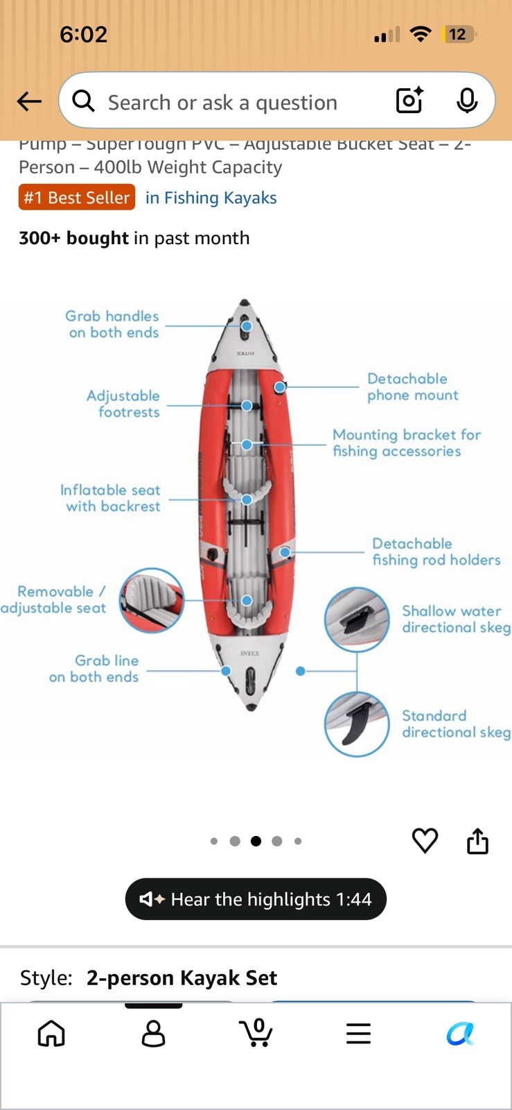 In-Box. Intex 68309EP Excursion Pro K2 Inflatable Kayak Set