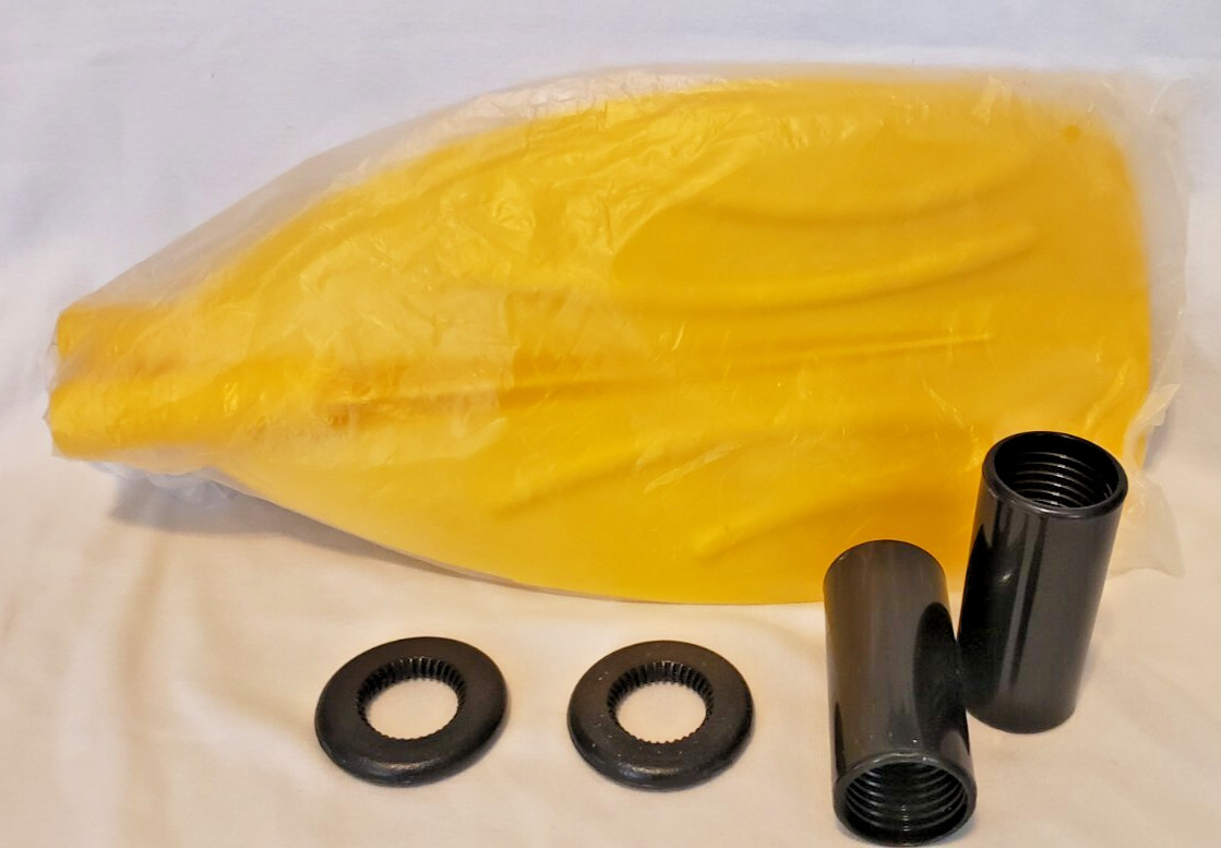 Kayak Canoe Boat 2-Paddle Parts Tips 2Drip Rings, 2-Threaded Tubes Yellow New