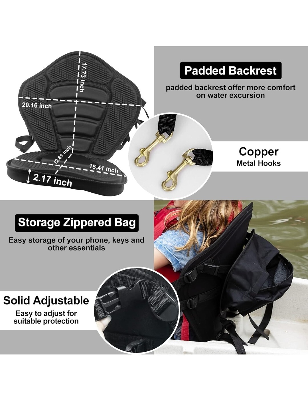 HLOGREE 1/2PCK Kayak Seats,Thicken Seat Cushion for Kayak,Padded Kayak Seat New