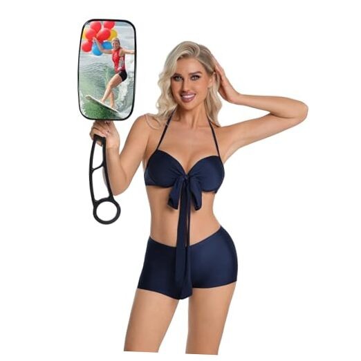 Wakeboard Tower Mirror 7×13″ Convex Boat Rear View Mirror, All-Stable Black
