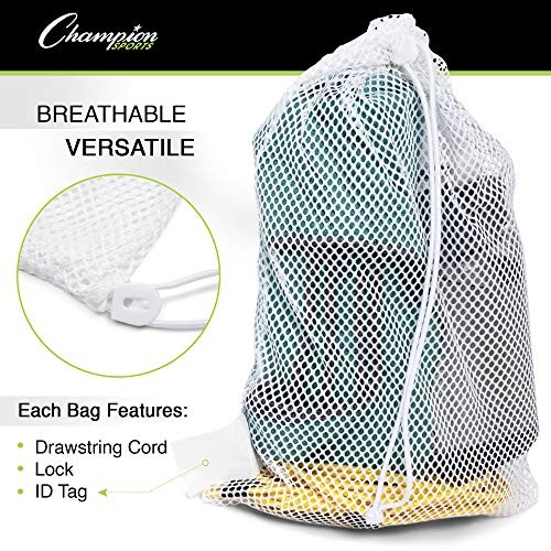 Mesh Equipment Bag – Heavy-Duty Nylon Drawstring Bag with Lock 12″ x 18″ Black