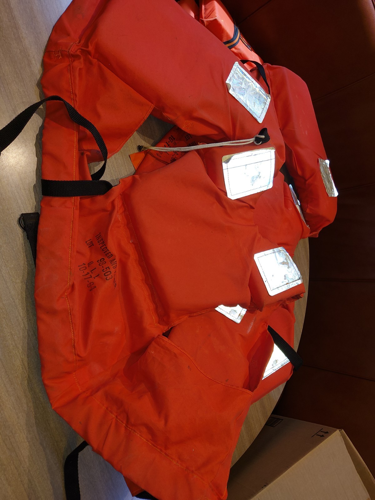 2 off shore life jackets adult type 1. The Safegard Corp style 198