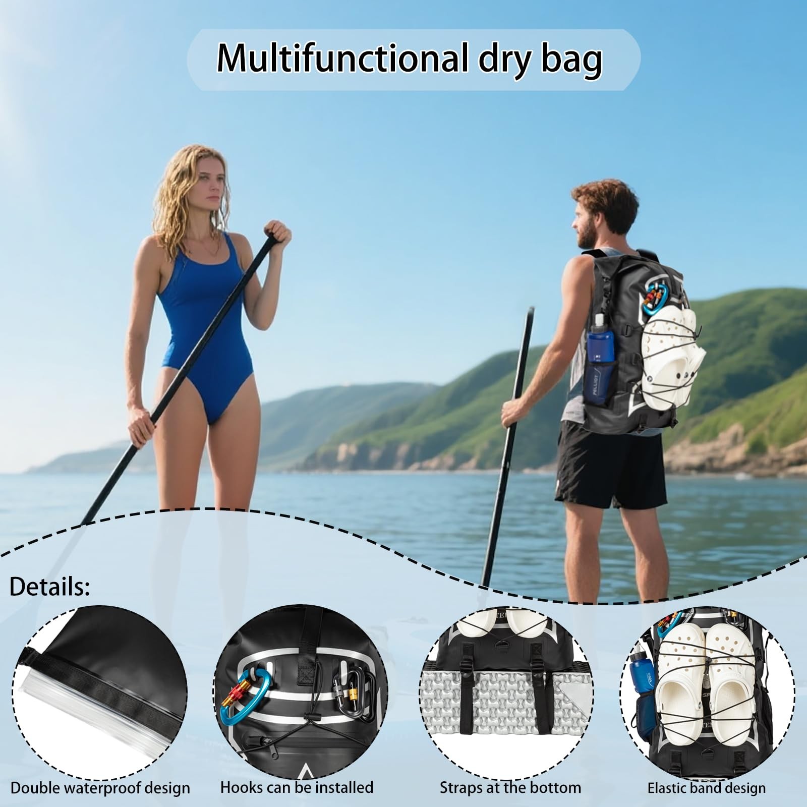 Oak-Sports Dry Bag Waterproof Backpack 5L/10L/20L Roll Top Lightweight Beach