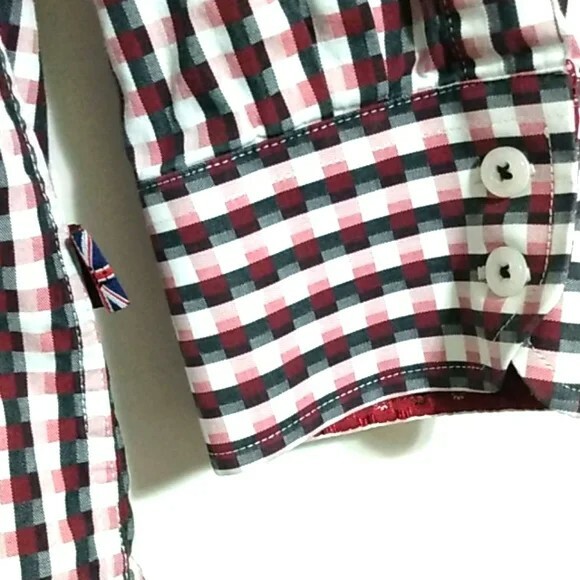 ENGLISH LAUNDRY Men’s Black and White Gingham Long Sleeve Shirt Size 16.5