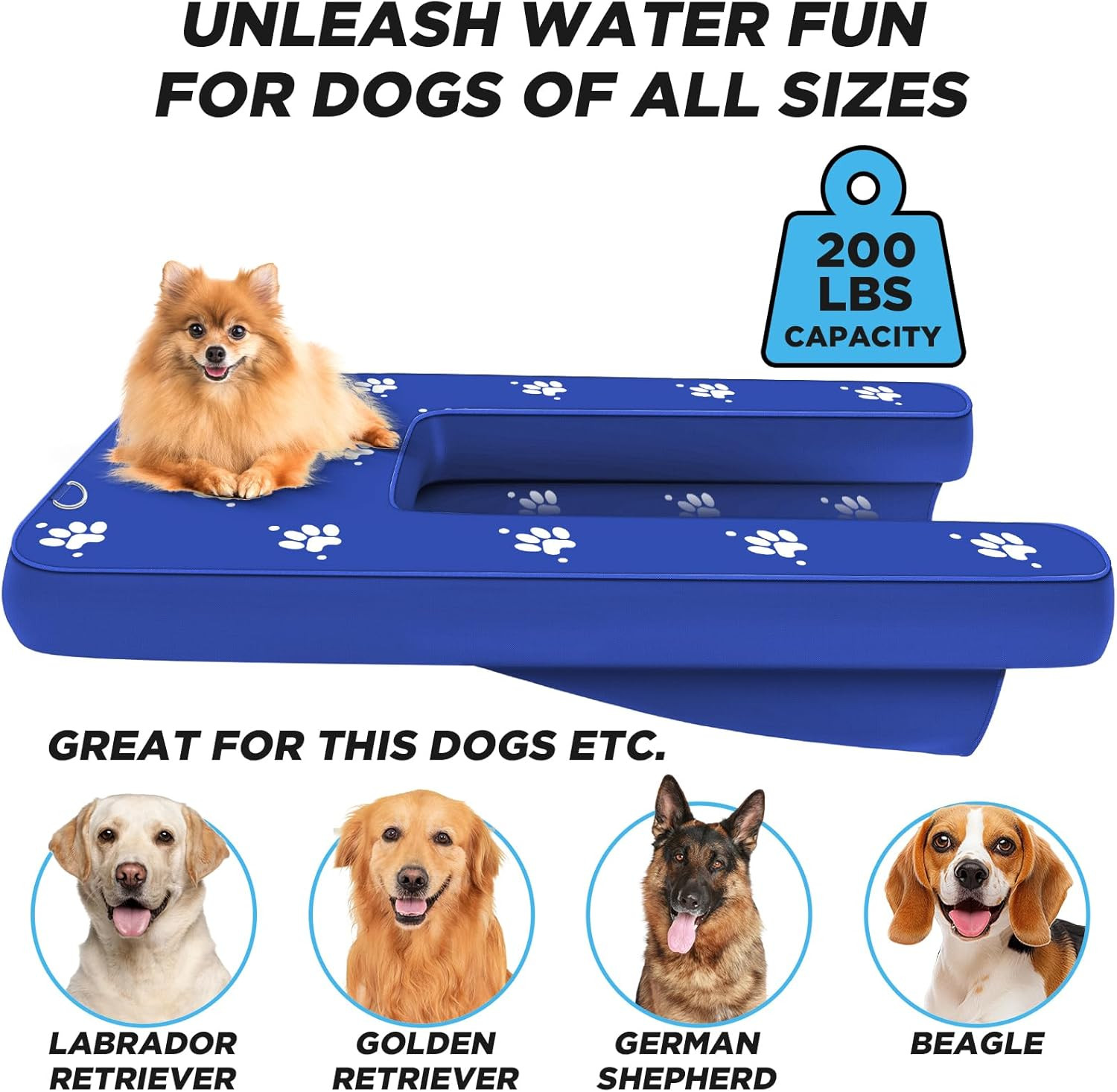 Inflatable Dock Platform, Dog Boat Ramp Floating Non-Slip Oxford and PVC with La