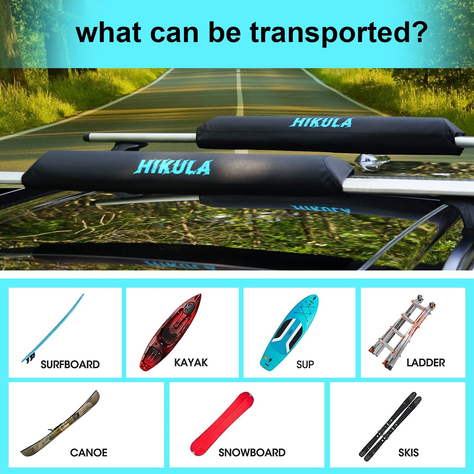 28 Soft Aero Roof Rack Pads for Various Crossbars with Two 15′ Scratch Resistant